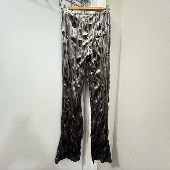 Zara Grey Velvet Flare Pants Size Medium - Picture 11 of 13